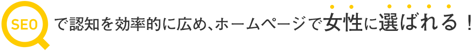 seoで認知を効率的に広め、ホームページで女性に選ばれる！